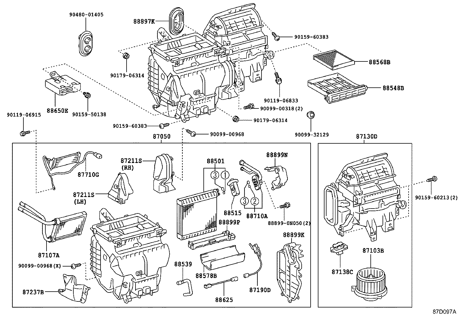 87103-02500 MOTOR SUB-ASSY, BLOWER W/FAN product image