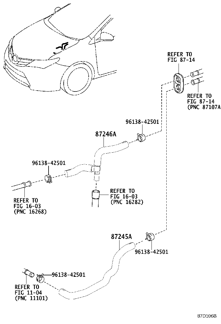 Toyota 87245-12G10 HOSE, HEATER WATER, INLET A