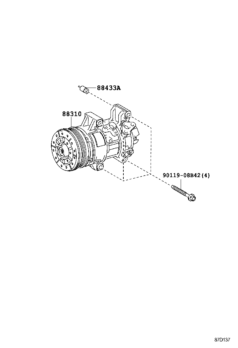88310-02820 COMPRESSOR ASSY, W/PULLEY product image