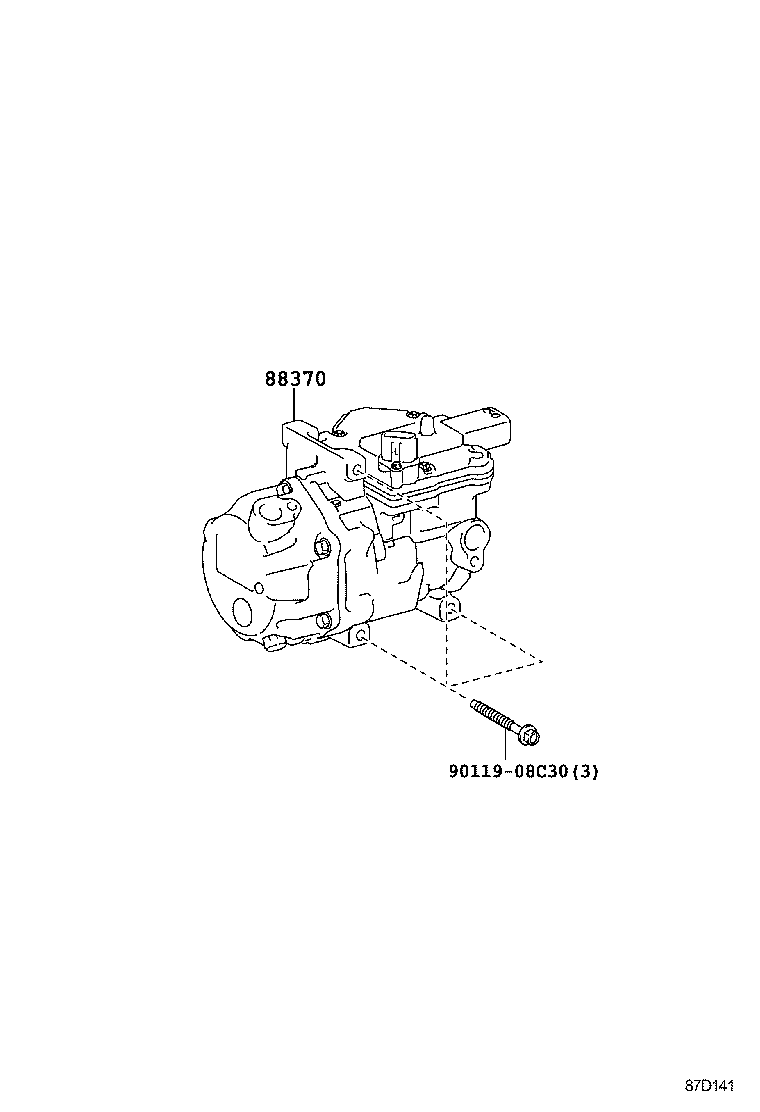 88310-02820 COMPRESSOR ASSY, W/PULLEY product image