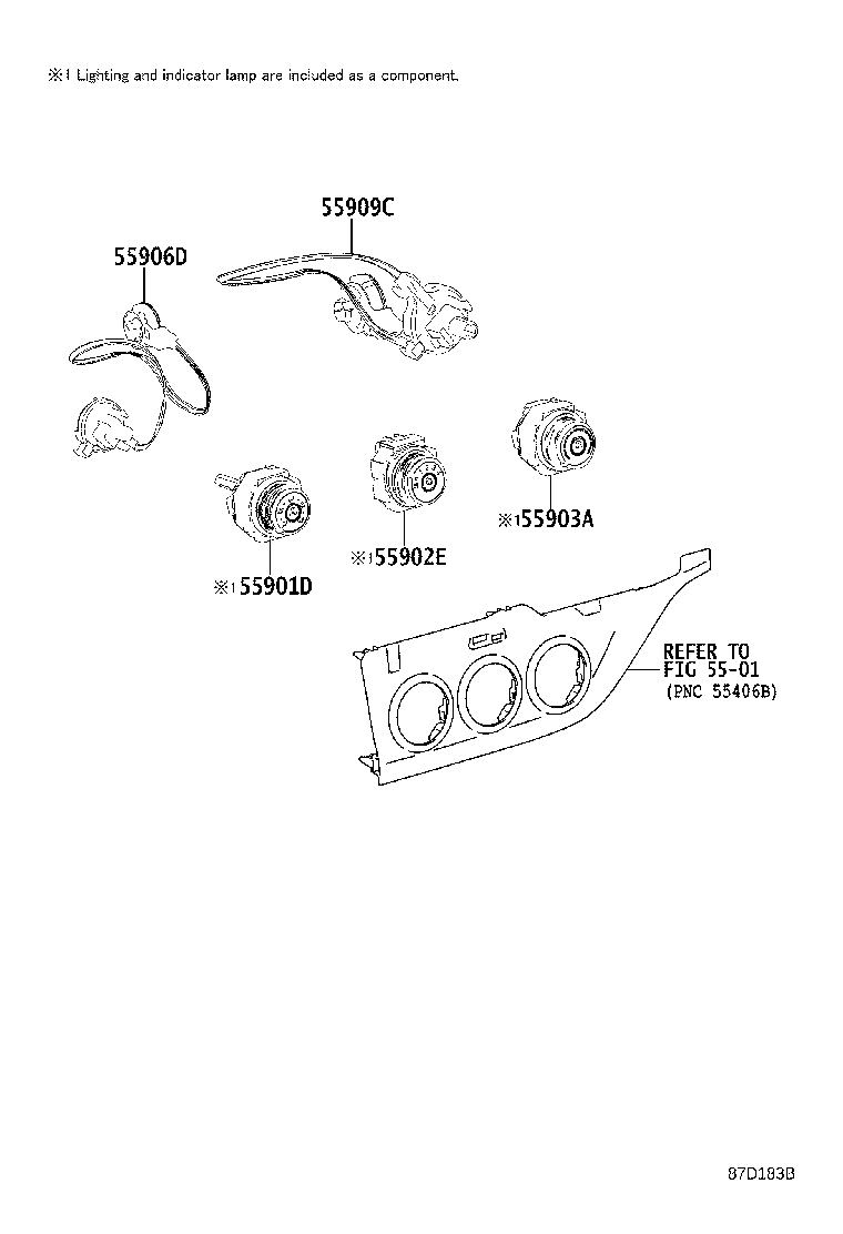 55902-12190 CONTROL SUB-ASSY, HEATER, NO.2 product image