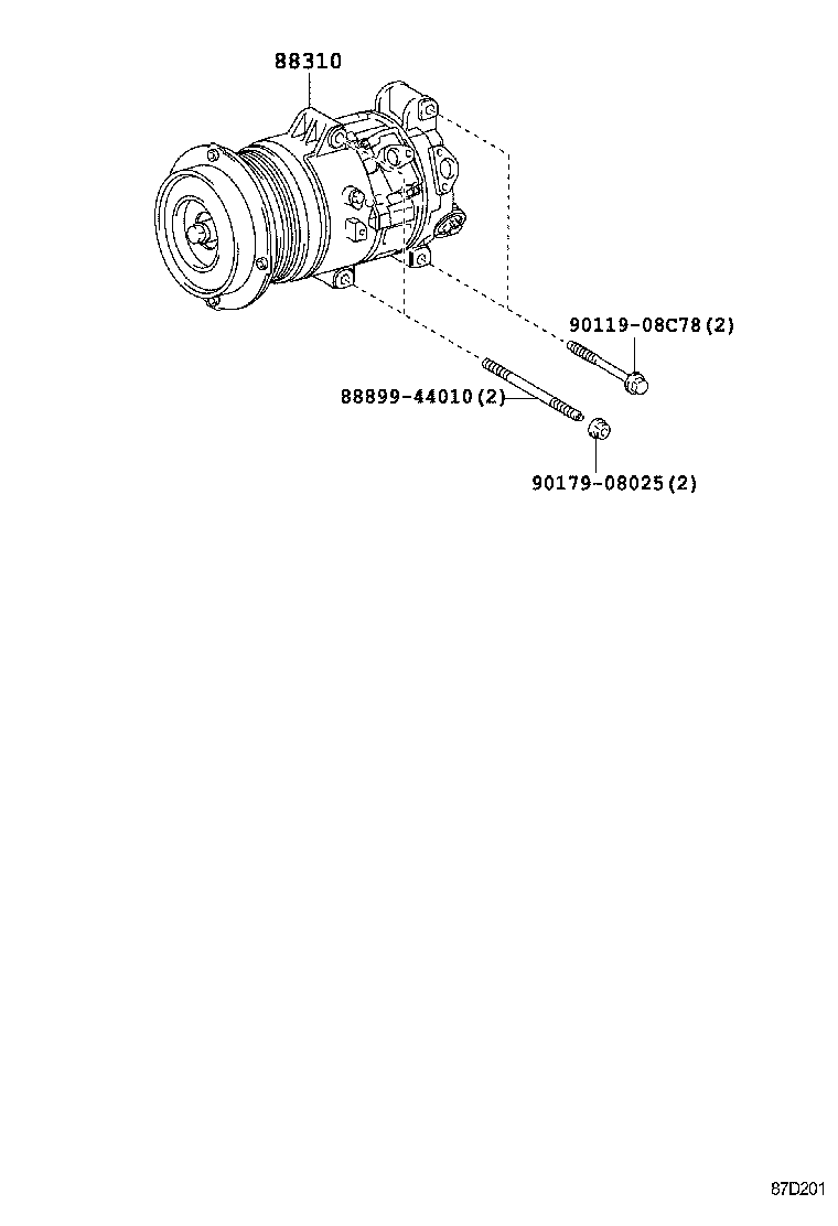 88310-50171 COMPRESSOR ASSY, W/PULLEY product image
