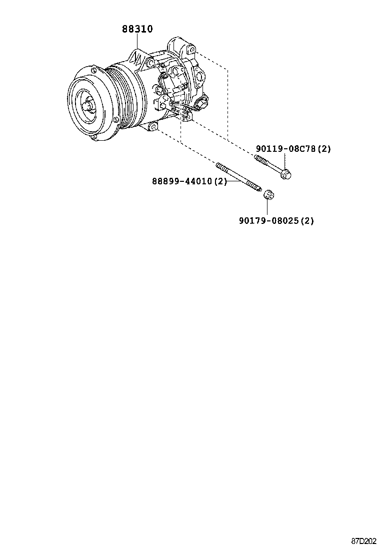 88310-50171 COMPRESSOR ASSY, W/PULLEY product image