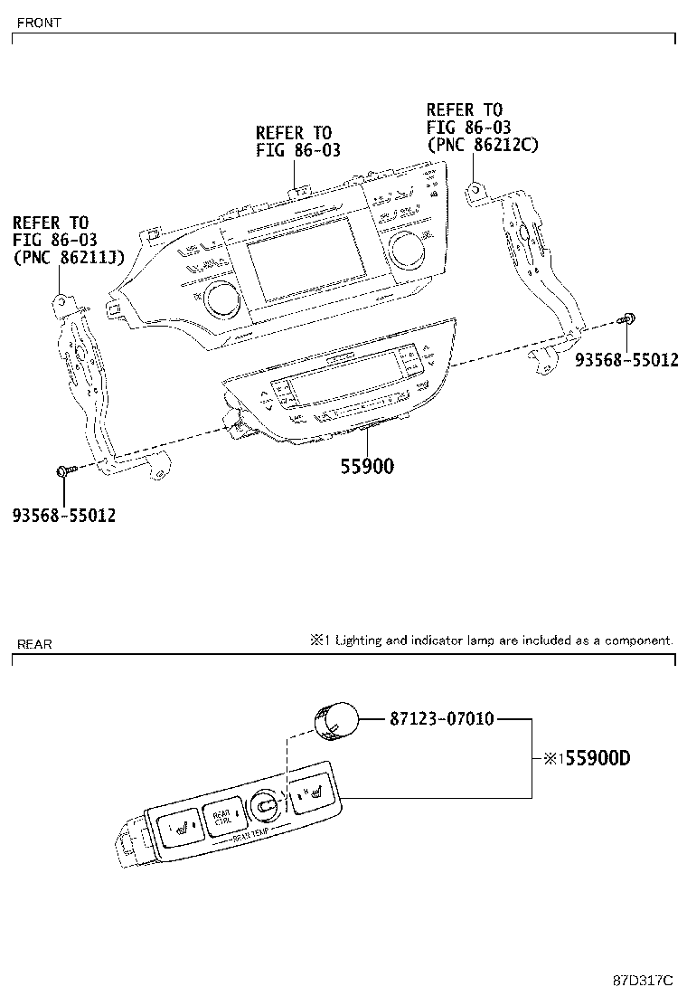 Toyota 55900-07200 CONTROL ASSY, AIR CONDITIONER