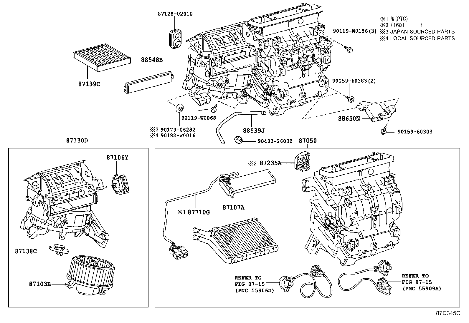 87103-02130 MOTOR SUB-ASSY, BLOWER W/FAN product image