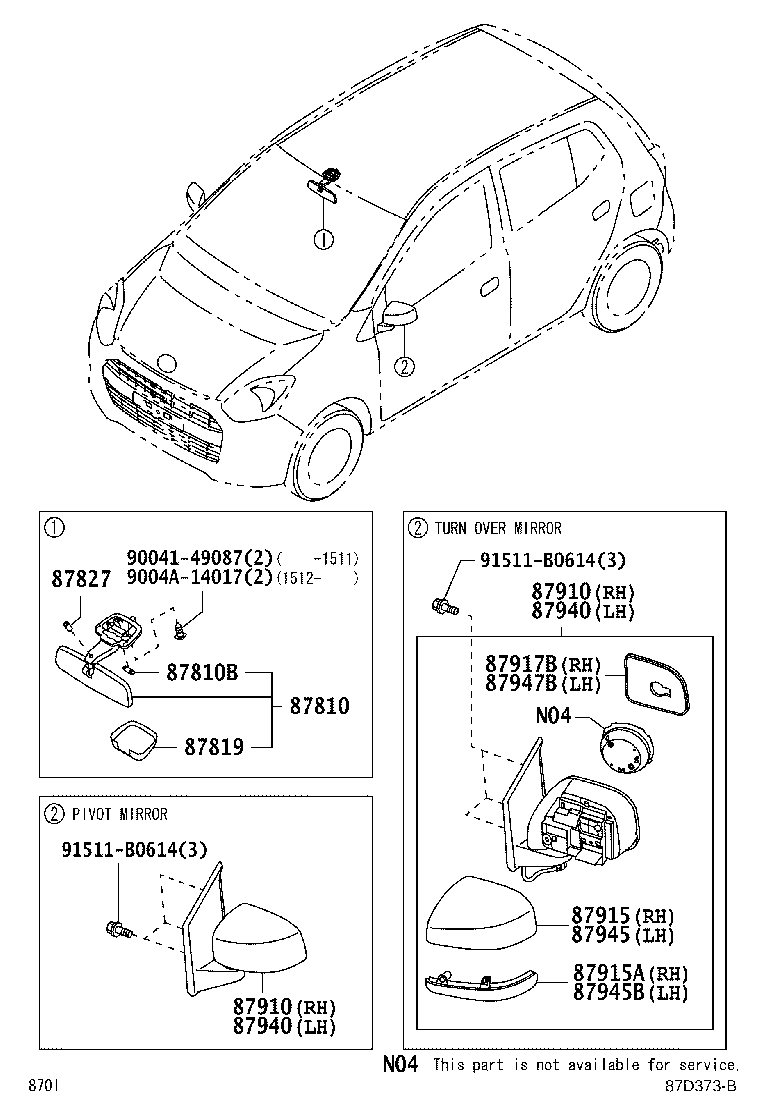 87810-BZ150 MIRROR ASSY, INNER REAR VIEW product image