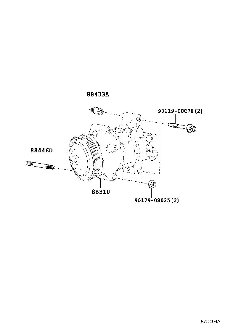 88310-42540 COMPRESSOR ASSY, W/PULLEY product image