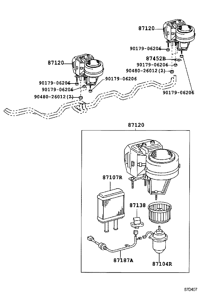87110-0S050 HEATER ASSY, REAR product image