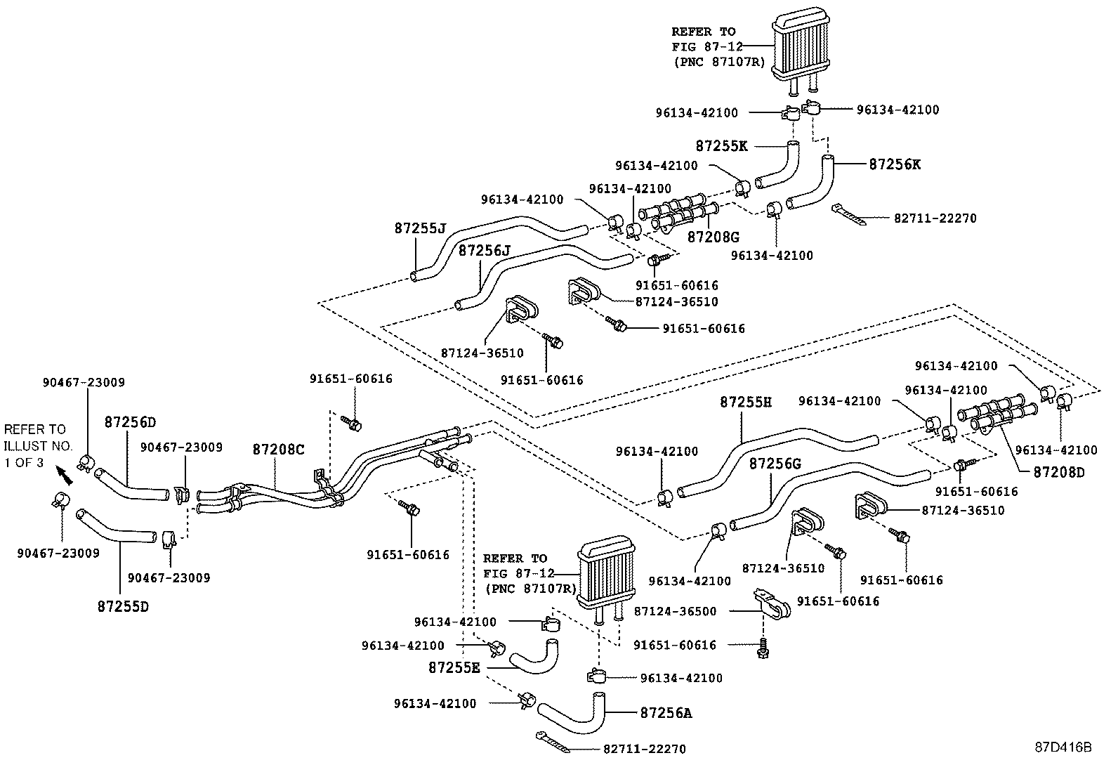 87245-0S170 HOSE, REAR HEATER WATER INLET, E(TO HEATER UNIT) product image
