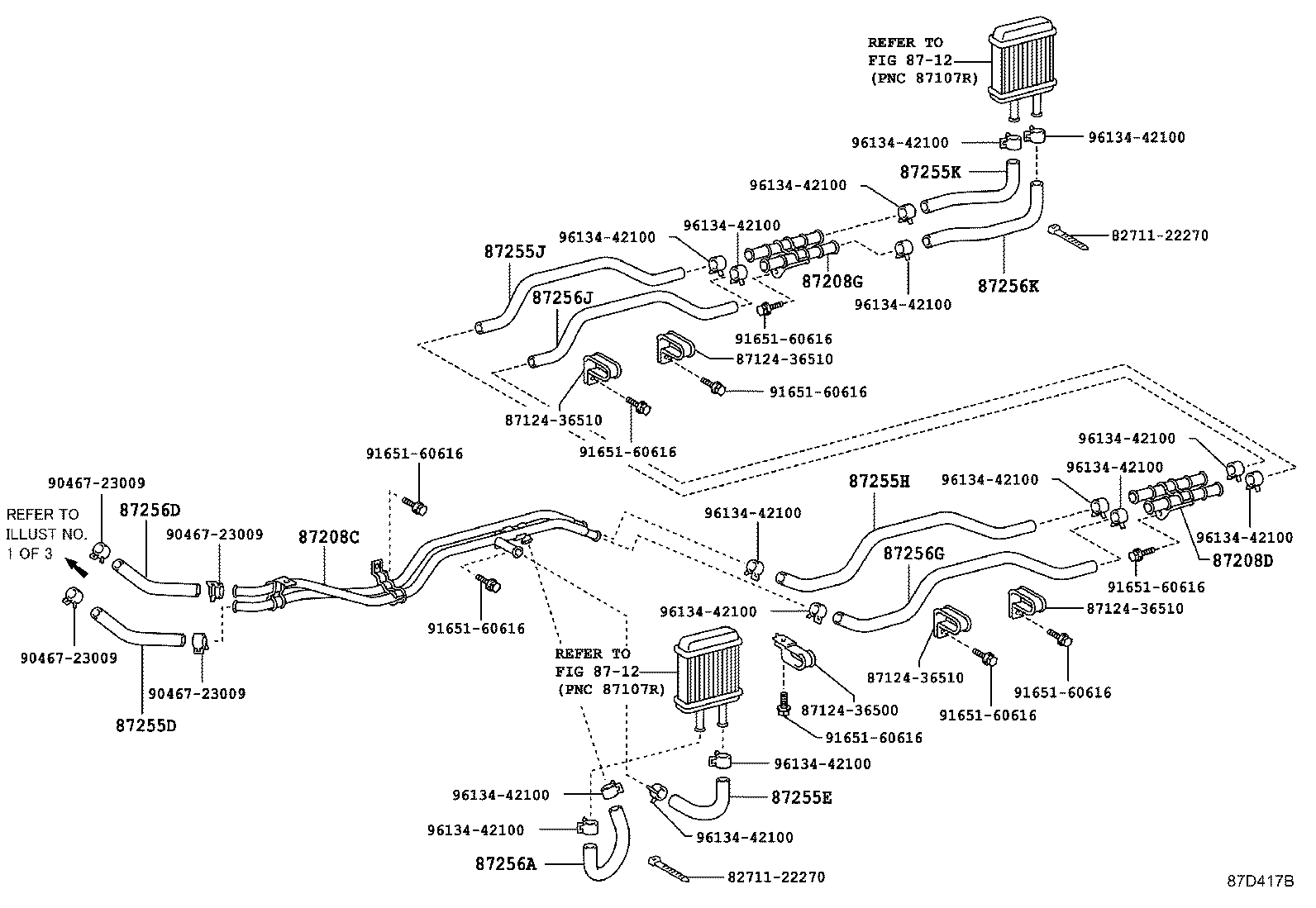 87245-0S170 HOSE, REAR HEATER WATER INLET, E(TO HEATER UNIT) product image