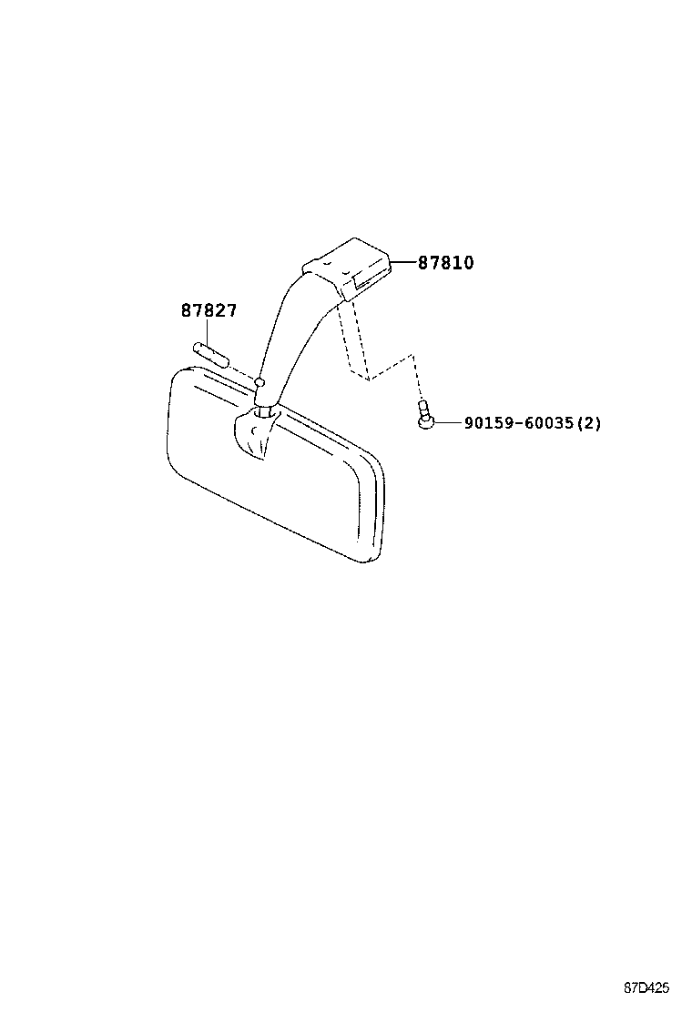 87902-0S020 ARM SUB-ASSY, OUTER REAR VIEW MIRROR, RH product image