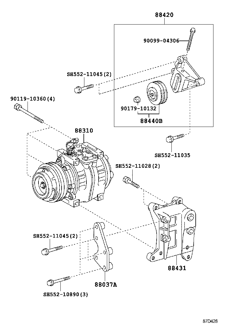 88440-0S030 PULLEY ASSY, IDLE product image