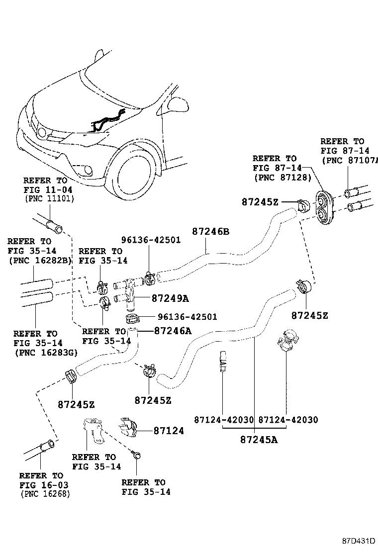 Toyota 87245-42540 HOSE, HEATER WATER, OUTLET A
