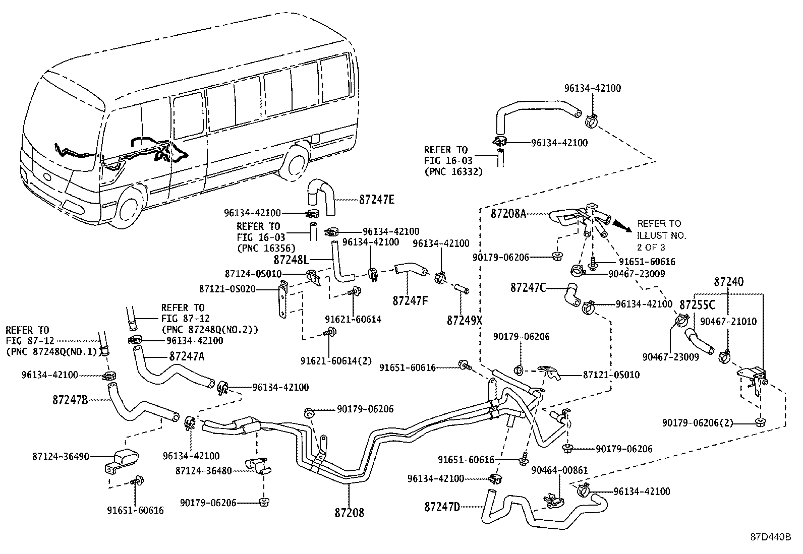 87245-0S170 HOSE, REAR HEATER WATER INLET, E(TO HEATER UNIT) product image