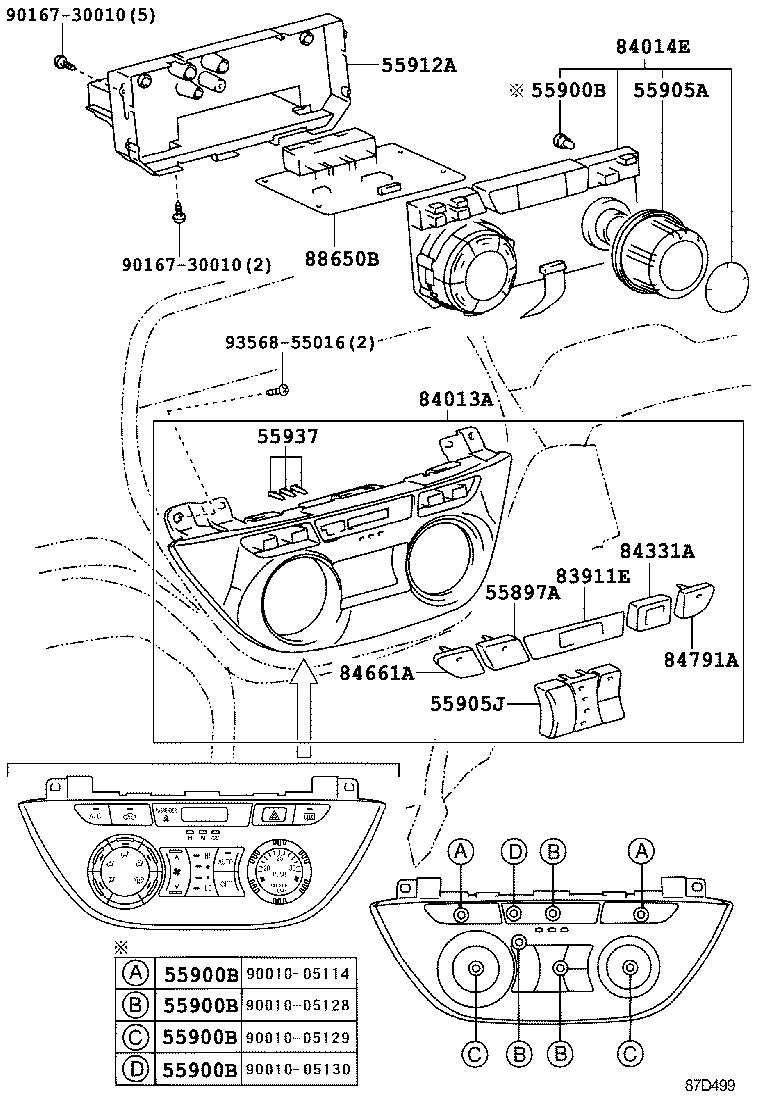 55905-42020 KNOB, HEATER CONTROL product image