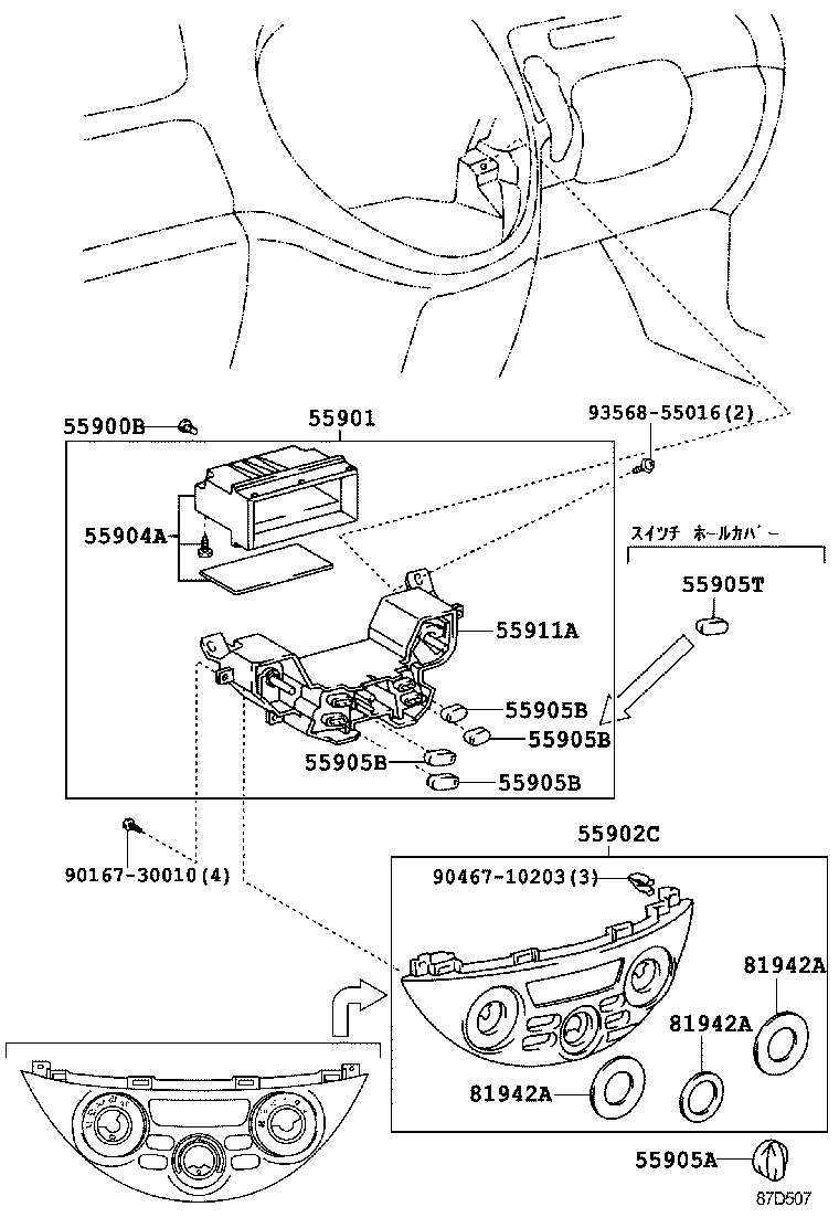 55902-28280 PANEL SUB-ASSY, AIR CONDITIONER product image