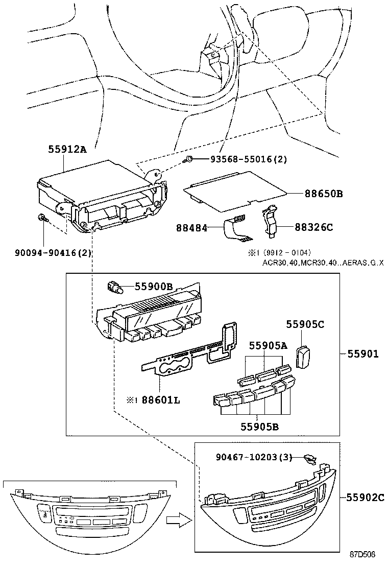 55902-28280 PANEL SUB-ASSY, AIR CONDITIONER product image