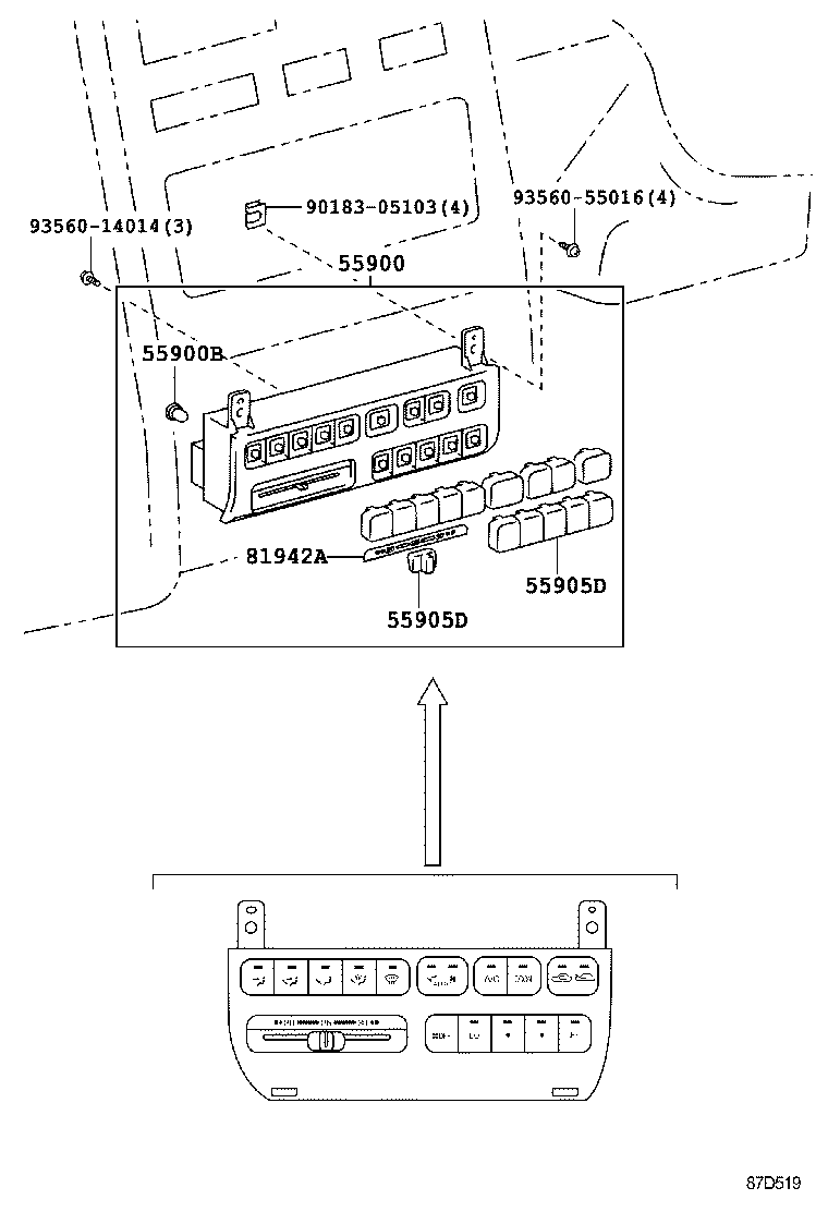 55908-21010 CABLE SUB-ASSY, AIR INLET DAMPER CONTROL product image