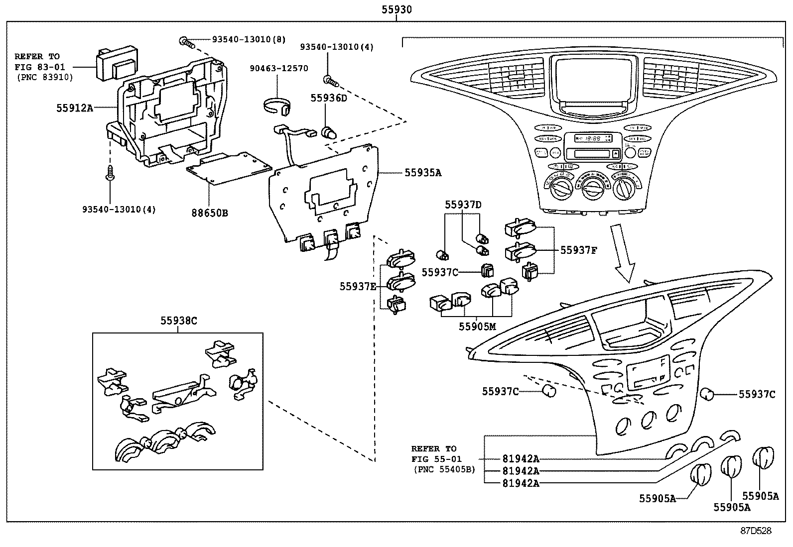 55905-49025 KNOB SUB-ASSY, CONTROL product image