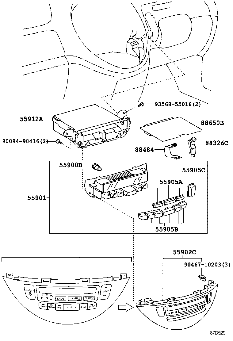 55902-28270 PANEL SUB-ASSY, AIR CONDITIONER product image