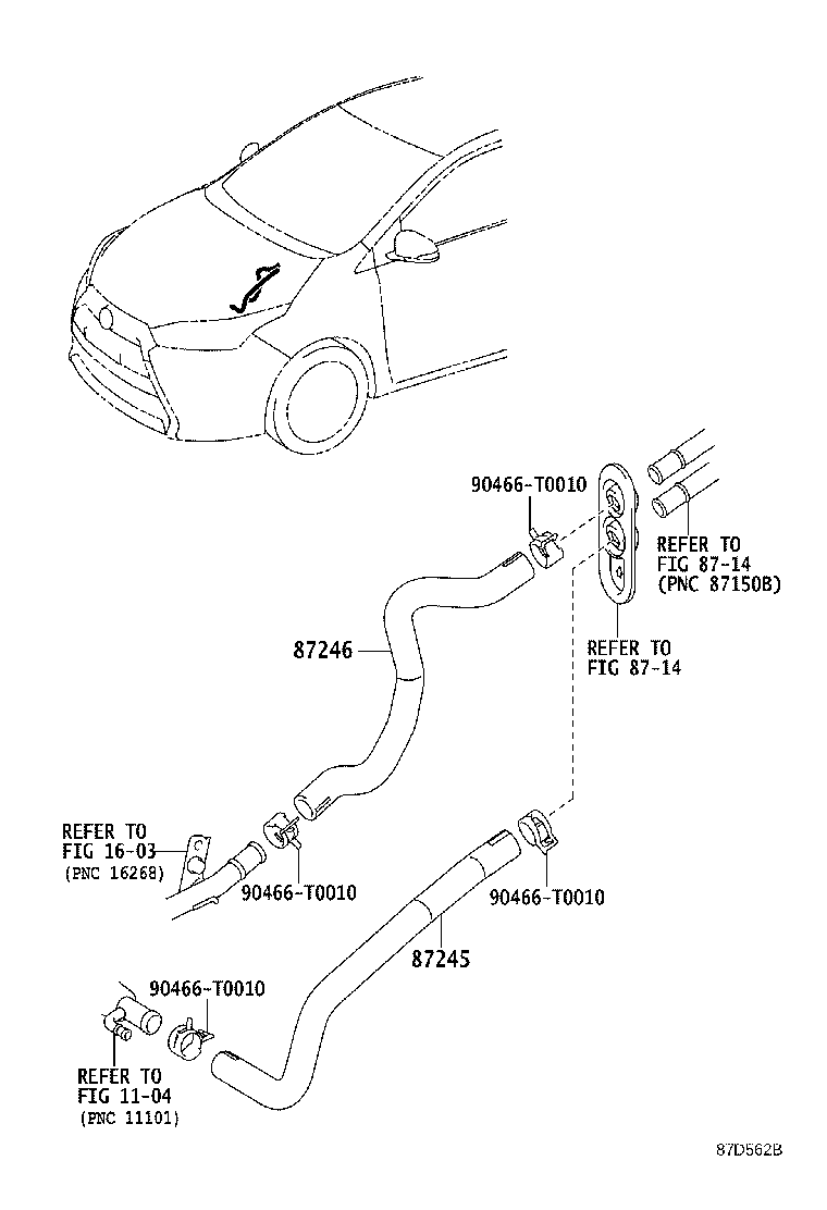Toyota 87209-0D700 HOSE, HEATER WATER, INLET