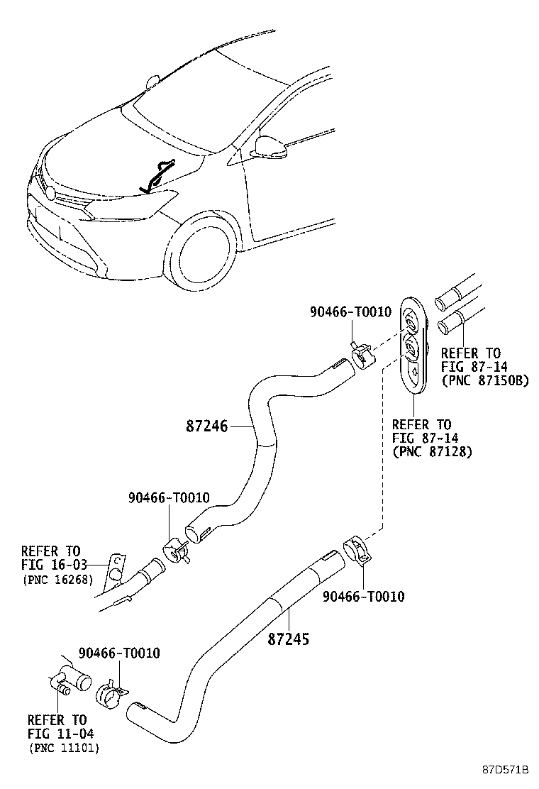 Toyota 87124-0D520 CLAMP, HEATER HOSE, NO.2