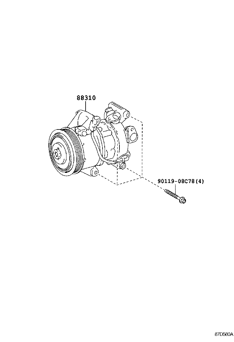 Toyota 88310-0D730 COMPRESSOR ASSY, W/PULLEY