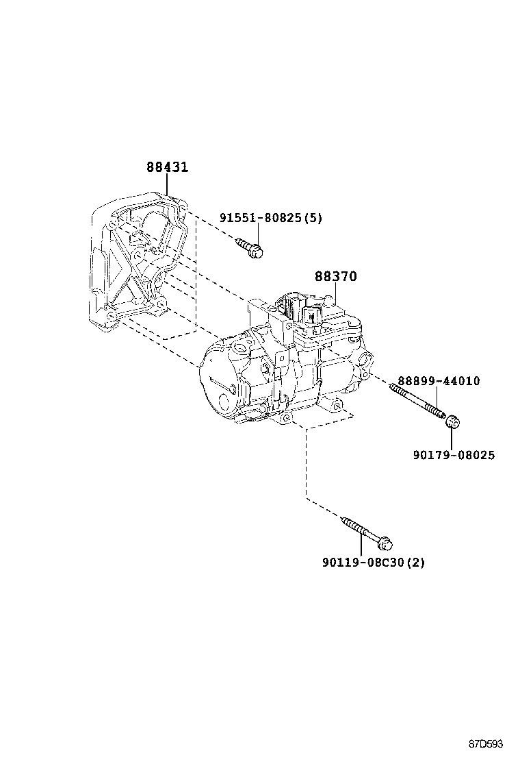 88688-33570 BRACKET, COOLER COMPRESSOR product image