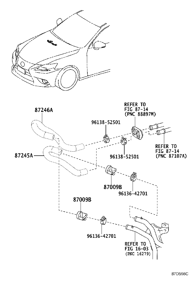 Toyota 87245-30D10 HOSE, HEATER WATER, INLET A