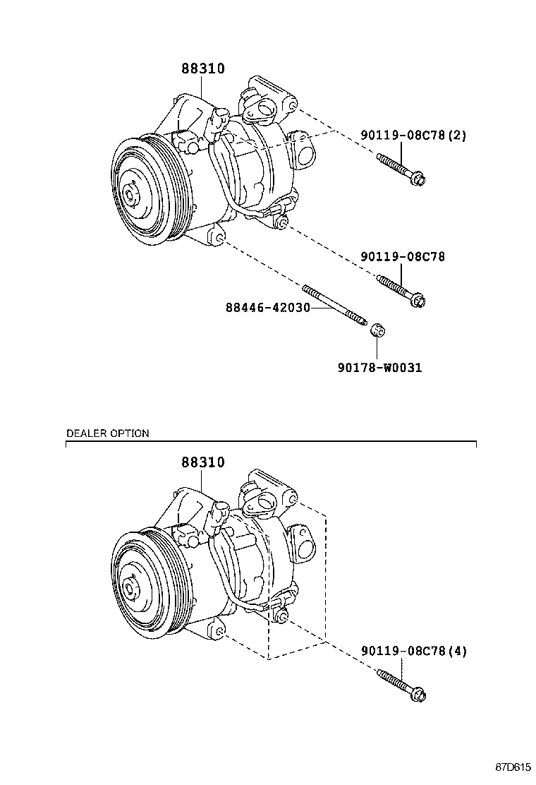88310-0D400 COMPRESSOR ASSY, W/PULLEY product image