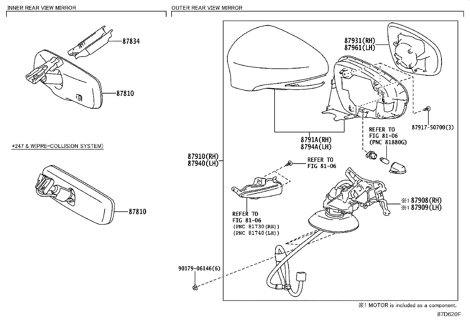 87931-76280 OUTER MIRROR, RH product image