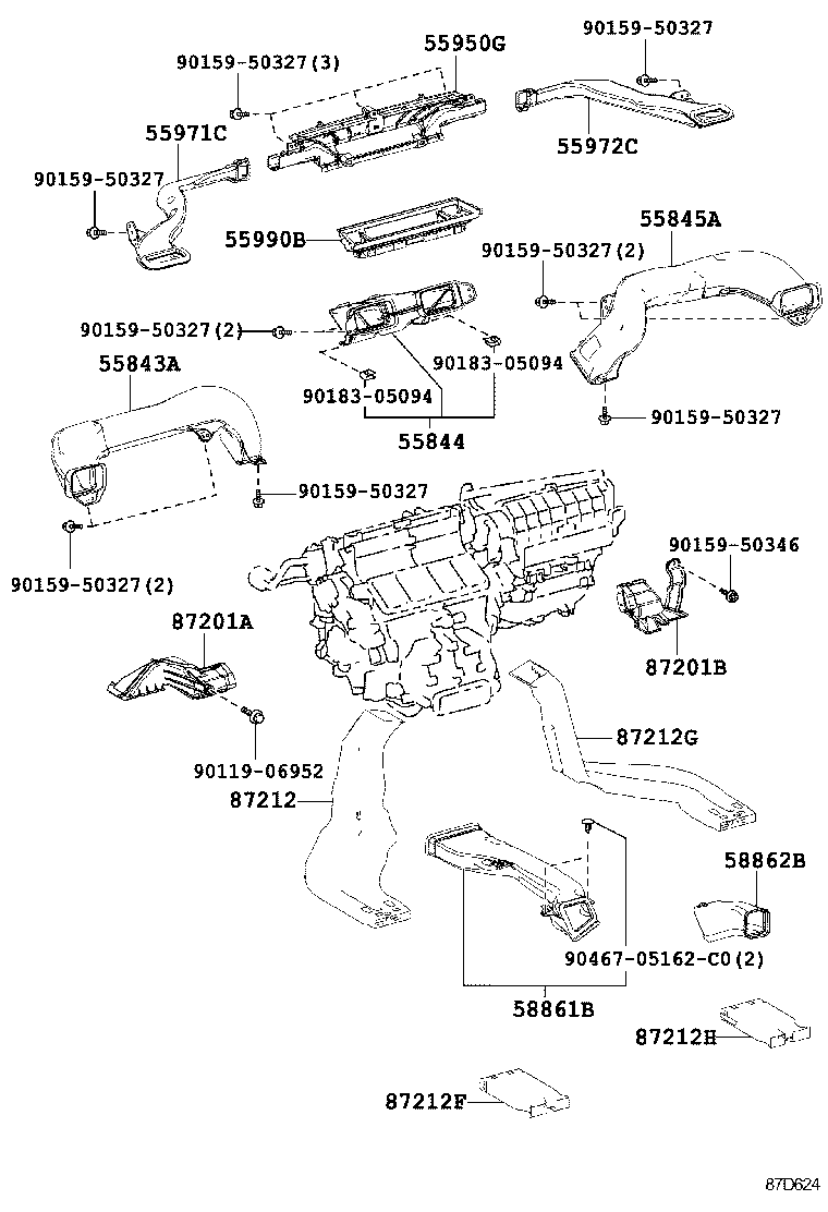 55844-53100 DUCT, HEATER TO REGISTER, NO.2 product image