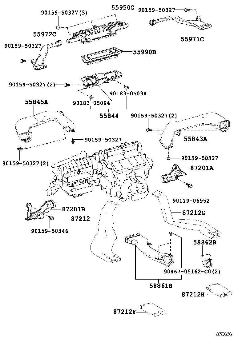 55844-53100 DUCT, HEATER TO REGISTER, NO.2 product image