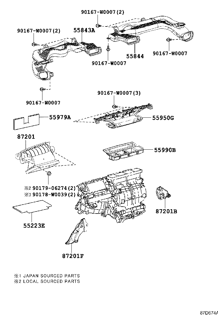 55086-02230 DUCT, HEATER TO REGISTER, NO.1 product image