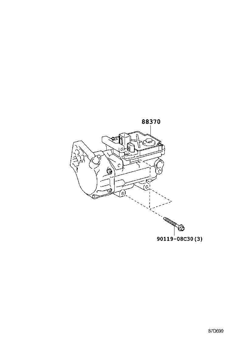 88370-75010 COMPRESSOR ASSY, W/MOTOR product image