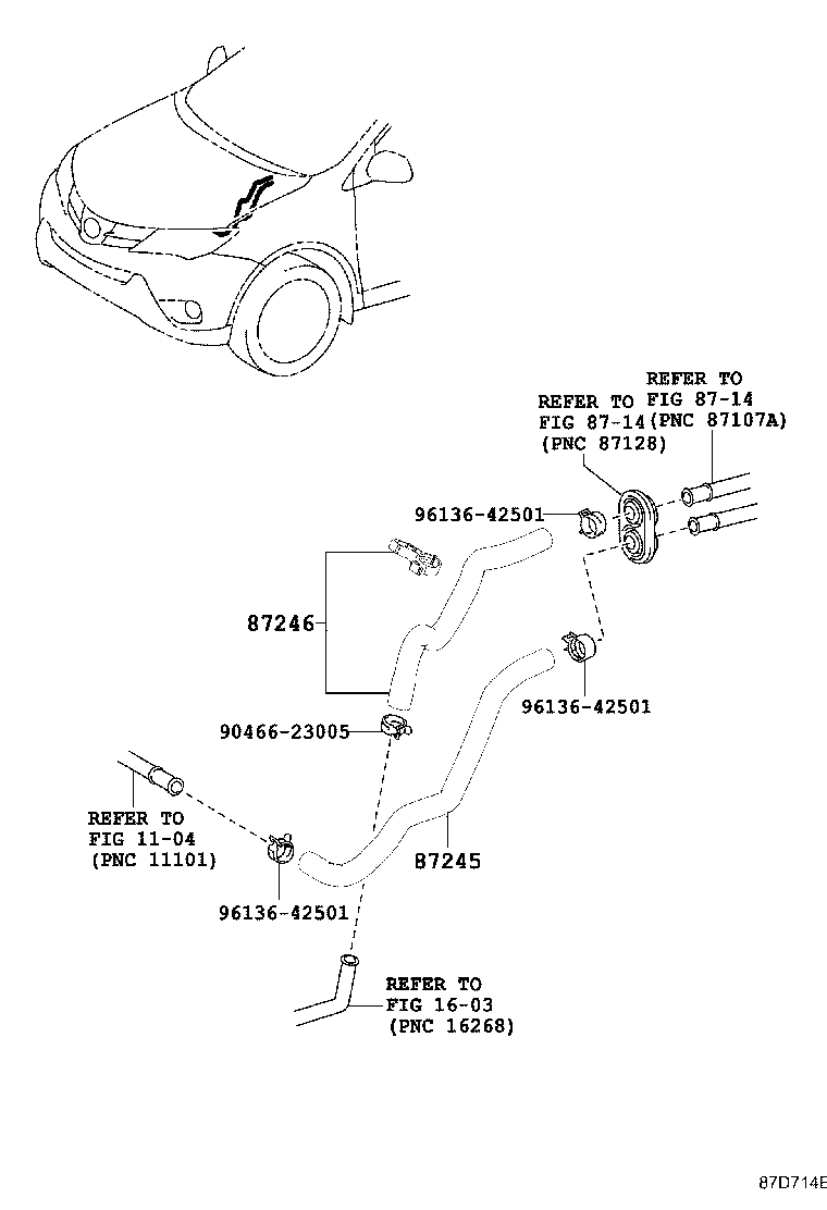 87209-0R140 HOSE, HEATER WATER, INLET product image
