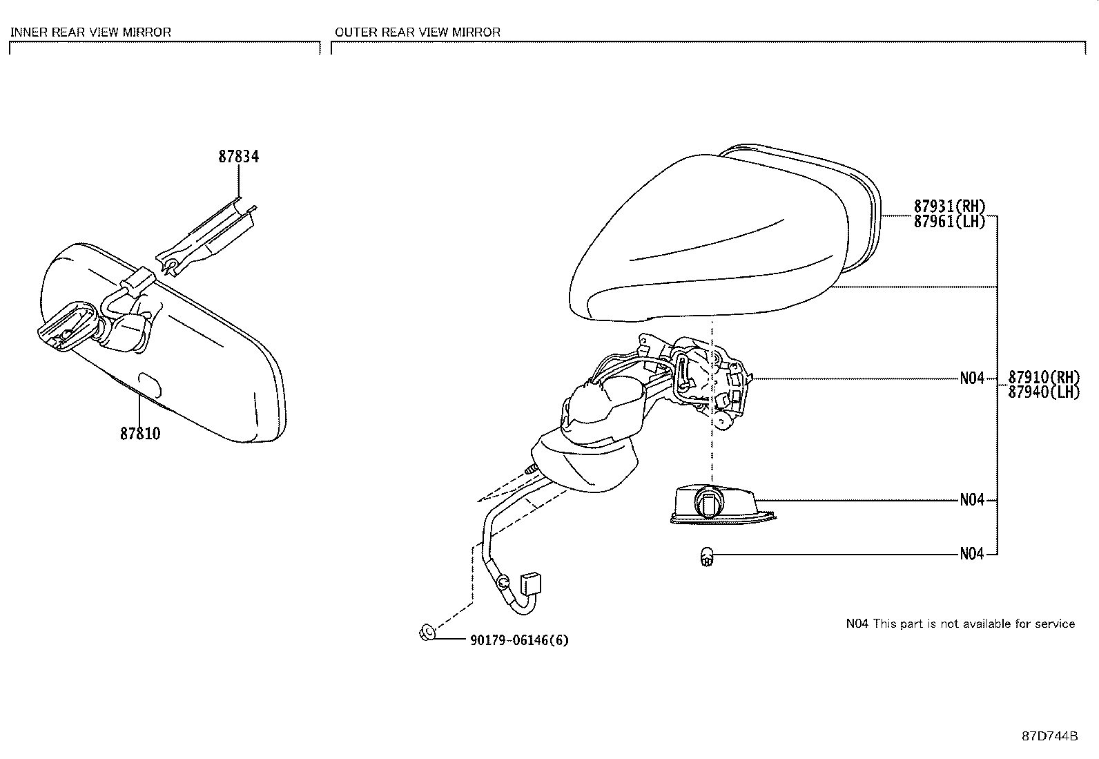 87961-53860 MIRROR OUTER, LH product image