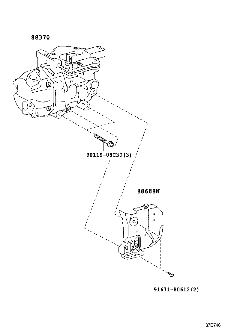 88370-12010 COMPRESSOR ASSY, W/MOTOR product image