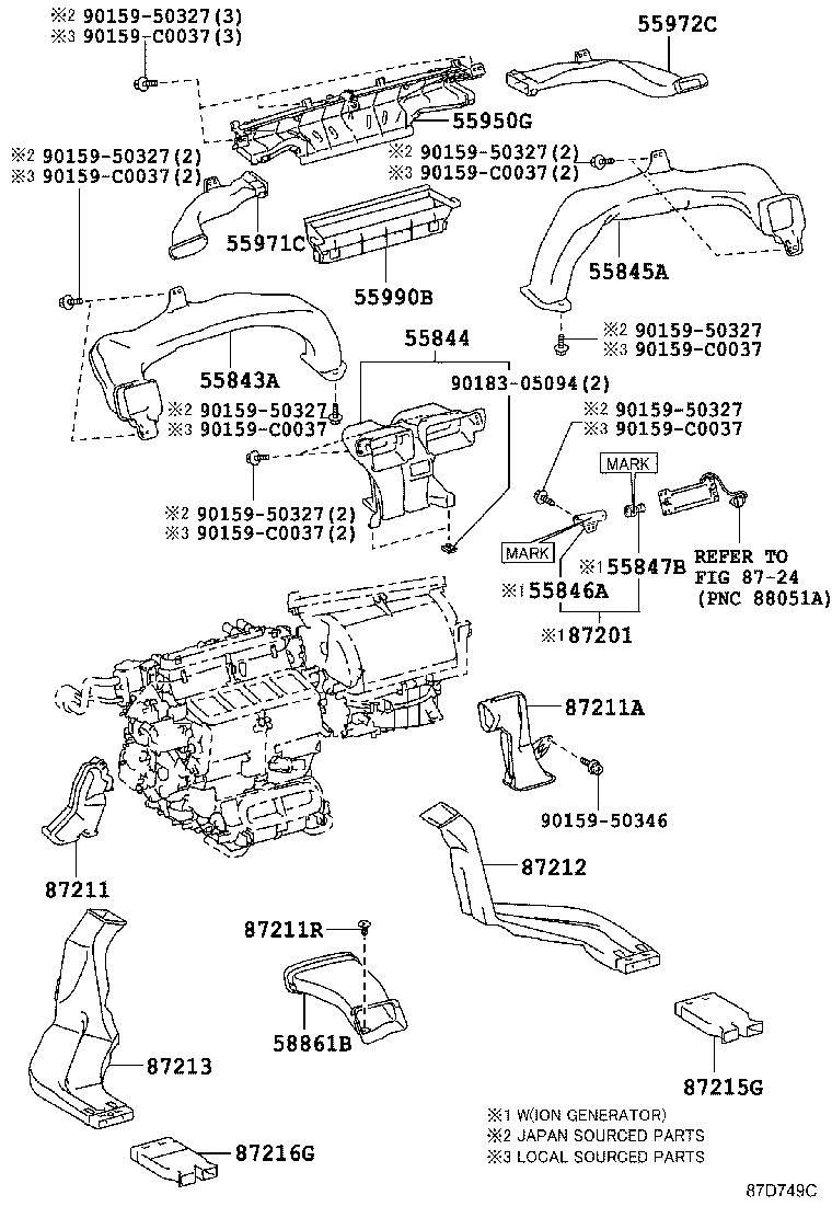 55844-0P040 DUCT, HEATER TO REGISTER, NO.2 product image
