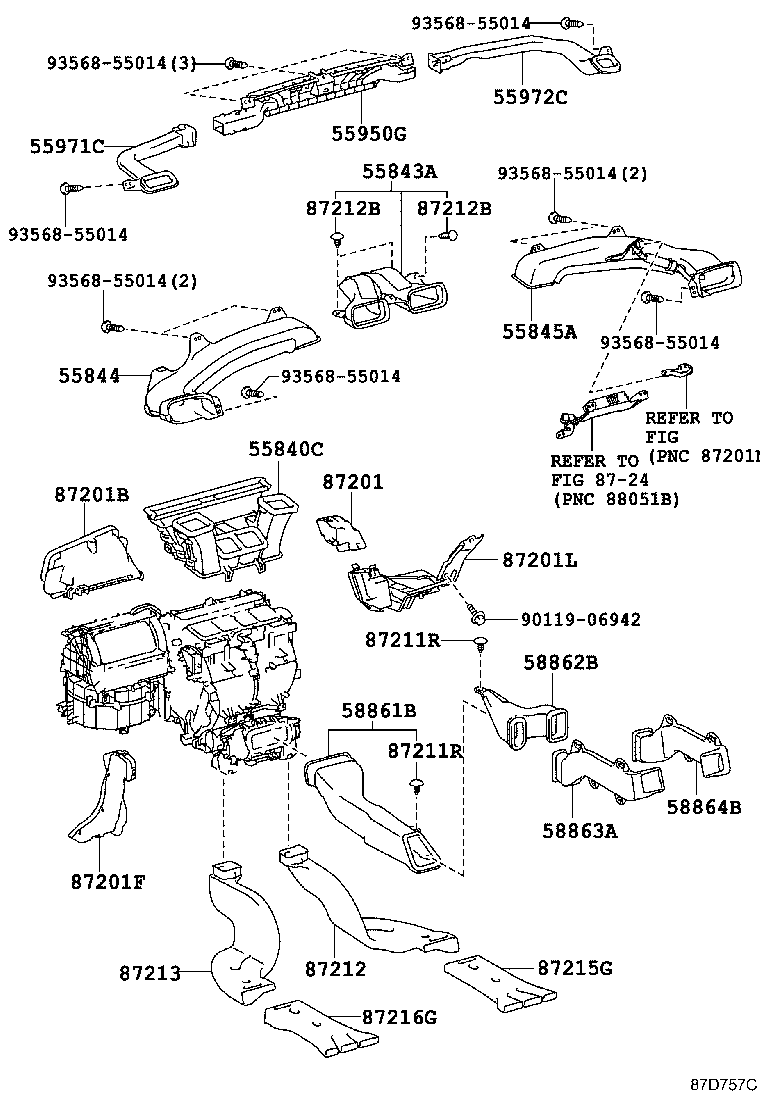 55843-33240 DUCT, HEATER TO REGISTER, NO.3 product image