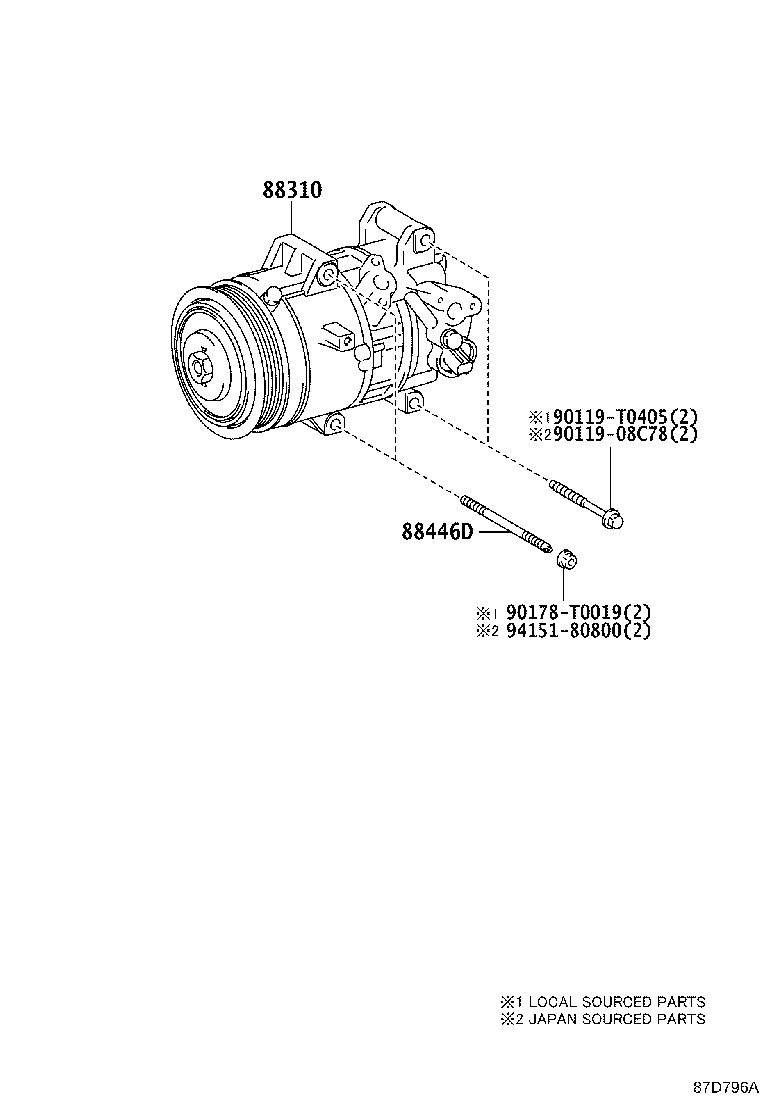 88446-02100 BOLT, COOLER product image
