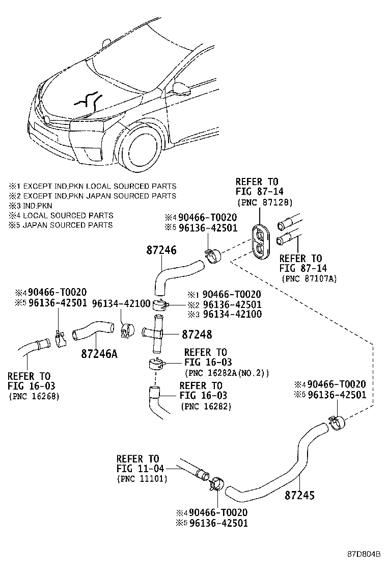87245-02N30 HOSE, HEATER WATER, OUTLET A product image