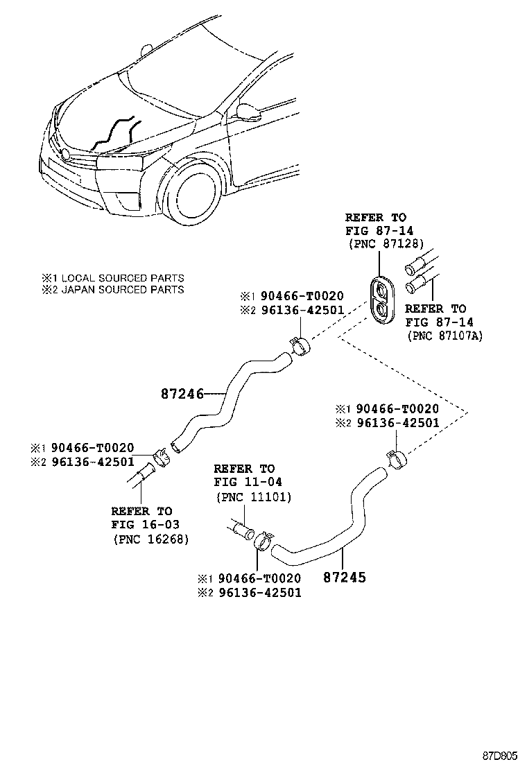 87245-02N30 HOSE, HEATER WATER, OUTLET A product image