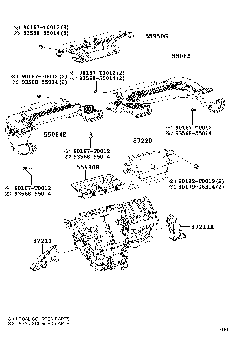 55084-02490 DUCT SUB-ASSY, HEATER TO REGISTER, NO.2 product image