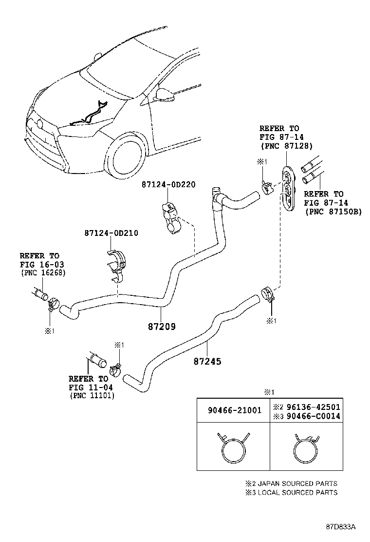 87209-0D620 HOSE, HEATER WATER, INLET product image