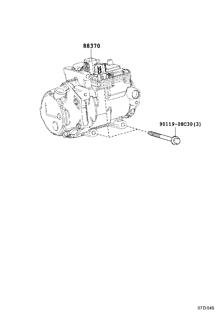 88431-0E030 BRACKET, COMPRESSOR MOUNTING, NO.1 product image