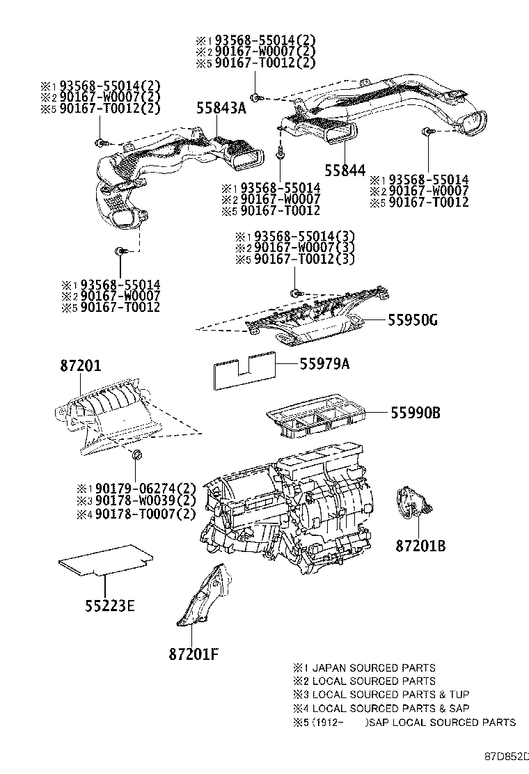 55084-02230 DUCT, HEATER TO REGISTER, NO.2 product image