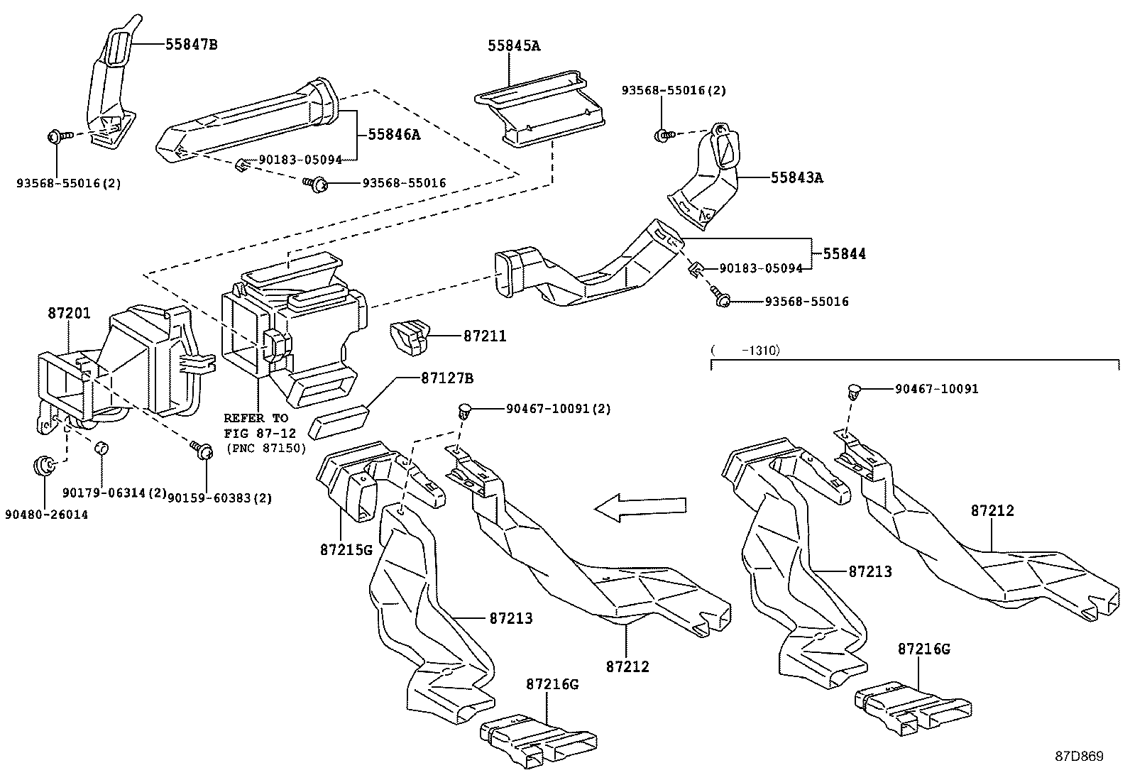 55844-43020 DUCT, HEATER TO REGISTER, NO.2 product image