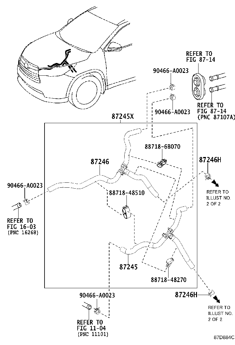 87209-0E140 HOSE, HEATER WATER product image