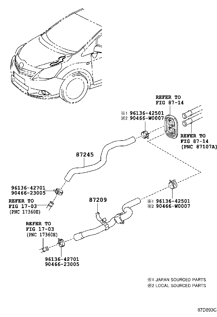 87209-05040 HOSE SUB-ASSY, WATER product image